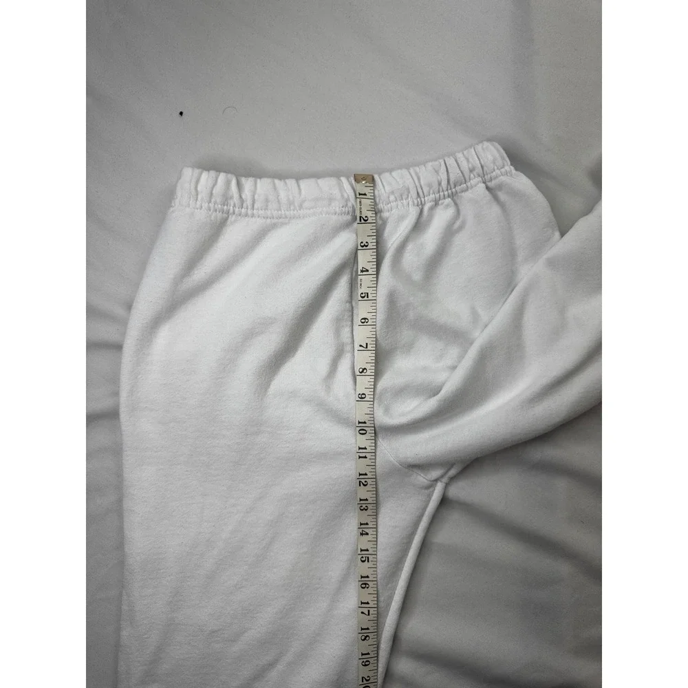 Jerzees NuBlend White Sweatpants Mens‎ Medium Elastic Waist Cuffs Fleece Joggers